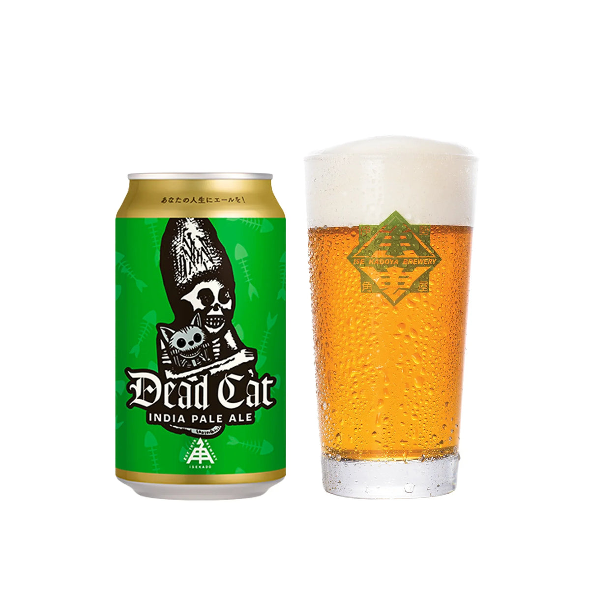 IsekadoDeadCatIPAwithGlass2000x2000 - SAKE MAMA | 日本酒ママ