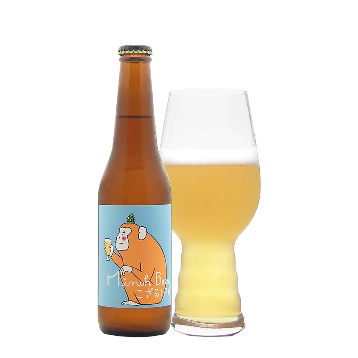 MinohKozaruIPAwithGlass2000x2000 - SAKE MAMA | 日本酒ママ