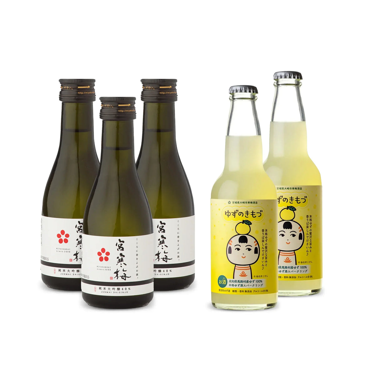 MiyakanbaiJunmaiDaiginjoKuraNoHana_YuzuSparklingGiftset - SAKE MAMA | 日本酒ママ